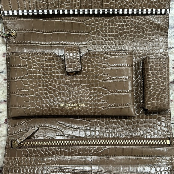 Henri Bendel Uptown Organic Wrist Wallet Clutch - Crocodile Light Brown - Picture 8 of 13